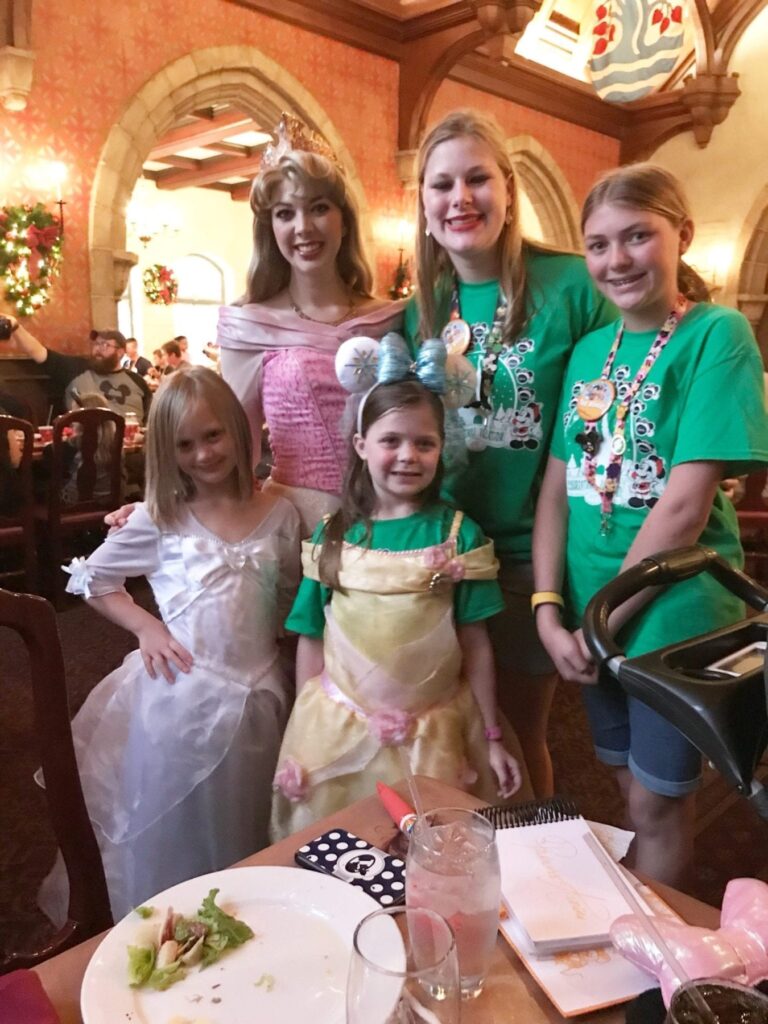 Disney Princess Aurora with disney guests